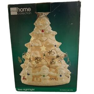 Vintage JCP Home Ivory Porcelain Christmas Tree Night Light